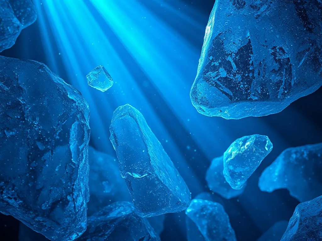 Abstract digital background with frozen ice textures and blu